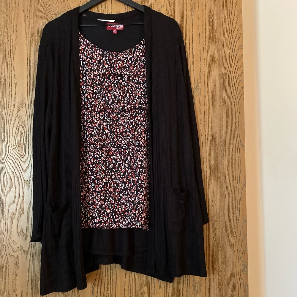 ❤️ Black ribbed knit cardigan like new!